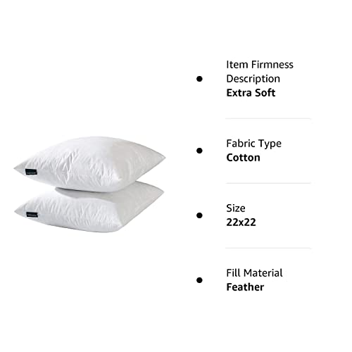 basic home 22x22 Decorative Throw Pillow InsertsDown Feather Pillow InsertsSquareCotton