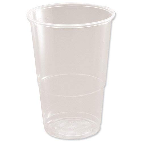 2 X Plastic Half Pint Glass Clear (Pack of 50)