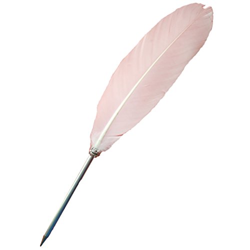 Awesome black ink feather quill ballpoint pen | white
