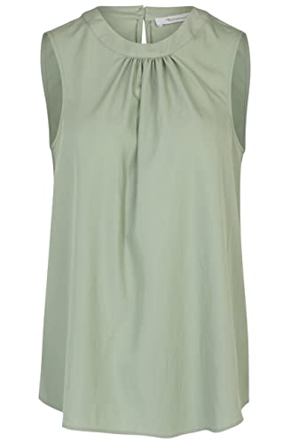 Tamaris Damen Gewebtes Rundhalsausschnitt Top AVEIRO Grün 38