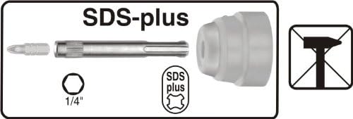 Connex COXT973215 Universal Screwdriver Bit Holder with SDS-Plus Mounting System, Silver - Image 5