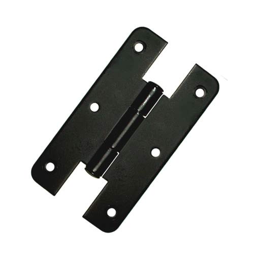 Blockstool Iron Flush Mount Non-Self Closing H-Style Cabinet Hinge, Pack of 12 (Black)