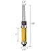 Aoher 1/4 Inch Shank Pattern Flush Trim Router Bit Top And Bottom Bearing Router Bit