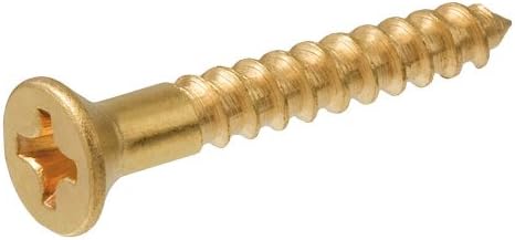Crown Bolt 23312 #6 x 1 Inch Brass-Plated Flat-Head Phillips Wood Screws, 100-Count