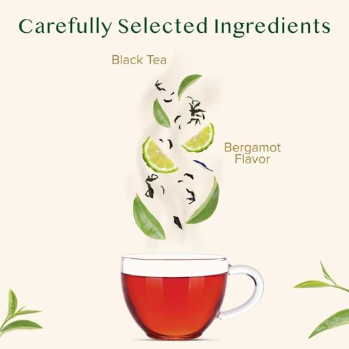 VAHDAM, Earl Grey Black Tea Bags (100 Count) High Caffeine, Non GMO, Gluten Free | Citrusy Earl Grey Tea Leaves w/pure Bergamot Oil | 100% Halal Certified | Resealable Ziplock Pouch