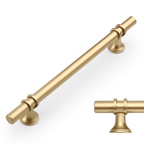 Amerdeco 10 Pieces Gold Kitchen Handles 160 mm Cupboard Drawer Handles Door Handle UK0002