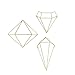 Umbra Prisma Wall Décor – Modern Geometric Wall Sculptures, Decorate your Wall With Modern Metallic Wire Shapes, Table top Décor, Ceiling Décor, Set of 6, Matte Brass, Model Number: 470520-221