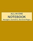 ALL-IN-ONE NOTEBOOK - Hexagon, Isometric, Dot Grid Pages: 4 Types Of Designing Paper In One Book - S by SIMPLY Notebooks & Journals