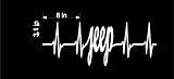 Sticker Rite Here Jeep Lover Heartbeat EKG in White Vinyl Car/Laptop/Window/Wall Decal