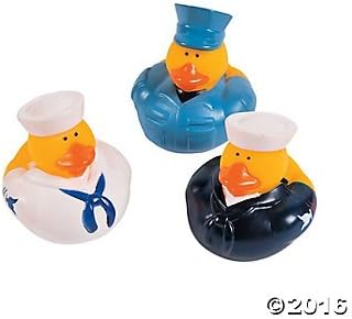 Fun Express - Navy Rubber Duckies - Toys - Character Toys - Rubber Duckies - 12 Pieces
