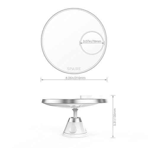 Spaire Vanity Makeup mirror 7X/1X Magnification Bathroom Shaving Mirror with Lock Suction Cup 360 Degree Swivel for Beauty and Skin Care - Thumbnail 6