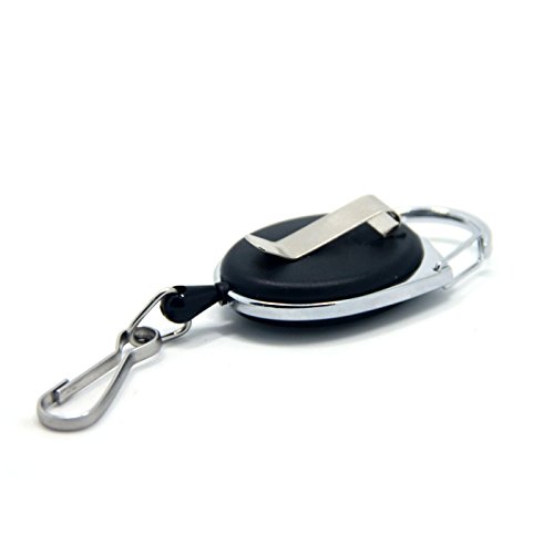 SAMS FISHING 2PCS Fly Fishing Zinger Retractable Reel Badge Holder with Quick Release Spring Clip (A0740)