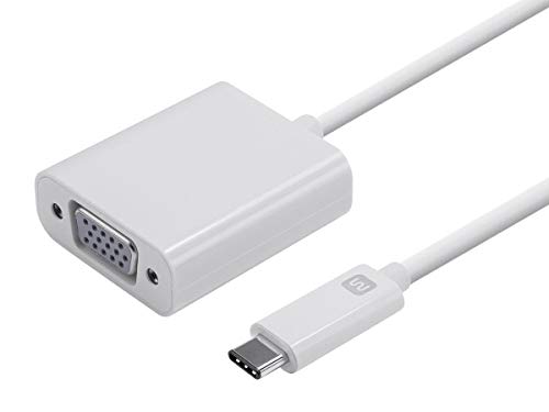 Monoprice USB-C to VGA Adapter - White, Supports Up To 10Gbps Data Rate & USB 3.1 SuperSpeed - Select Series