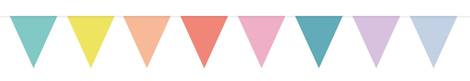 Folat 18975 Bunting Pastel Multi-Coloured 10 Metres