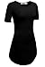 Meaneor Women's Short Sleeve Slim Mini Tee shirt Dress Black XXL