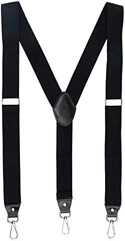 Mens Suspenders for Work 3 Swivel Hook Clips Y-back for Groomsmen 3.5cm Width