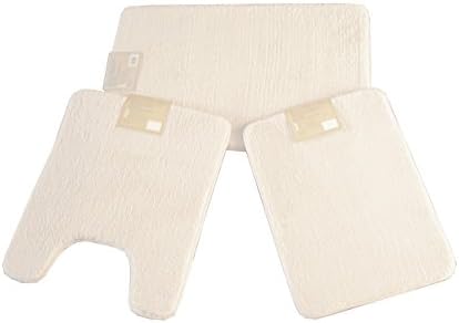 3 Piece Ultra Plush Solid Color Non-slip memory foam Bathmat ( 7 color ) (Ivory)