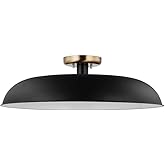 Nuvo Colony - 1 Light Large Semi-Flush Mount in Mid-Century Modern Style-7.63 Inches Tall and 24 Inches Wide-Matte Black/Burn