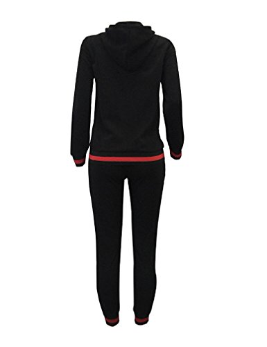 Halfword Womens 2 Piece Outfits Hoodies and Pants Set Sweatsuits Tracksuits Black M
