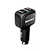 2 in 1,3-Port Car Charger Qualcomm Quick Charge 3.0 USB, 5V/3A, Total 33W 6A, for Samsung Galaxy S7/S6 Edge, iPhone, iPad, LG, Nexus, HTC and MacBook More,with Emergency Car Window Hammer