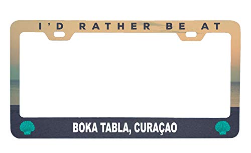 R and R Imports Boka Tabla CuraÃ§ao Sea Shell Design Souvenir Metal License Plate Frame
