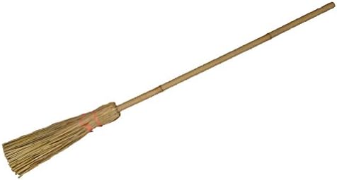 Natural Straw Witch Broomstick for Halloween &amp; Play Costumes Around 37 Inches Long By Golden Merchandise