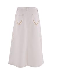 Estilo J Cute carga color blanco Denim Falda