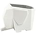 Elephant Plastic Kitchen Cutlery Drainer - Dinnerware Utensils Storage, Tooth Brushes Organizer for Bathroom, Sink, Bedroom Cosmetic Organized Holder, Storage Box - White, 6 x 4.75 x 3.75 Inches