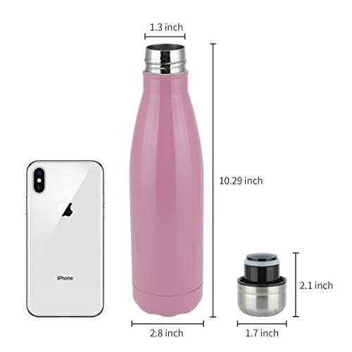 Water Bottle Stainless Steel Vacuum Insulated Double Walled Cola Shape Thermoses (Light pink) - Thumbnail 6