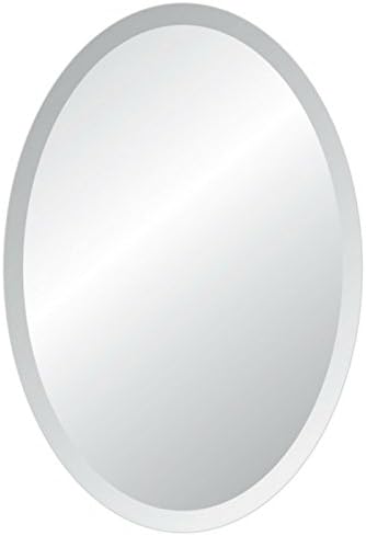 24" X 48" Inch Oval Frameless Bevel Wall Mirror