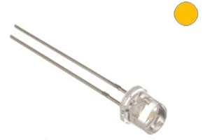 E-Projects B-0001-A06 Clear Yellow/Amber LEDs, Wide Angle Light, 5 mm (Pack of 25)