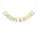 GRACE.Z Cheers&Beers Banner, Gold Glitter Celebrating Party Banner, Birthday Decoration Drink Bar Decor Bachelorette Sign