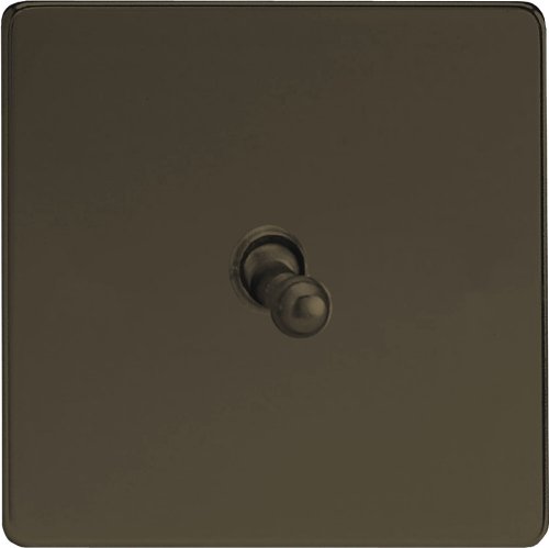 Varilight - 1G 1 or 2W 10A Classic Toggle Switch Dimension Screwless Iridium-Black - XDIT1S
