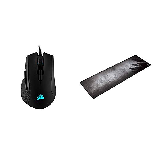 CORSAIR IRONCLAW RGB - FPS and MOBA Gaming Mouse - DPI Optical Sensor Black with Anti-Fray Cloth Gaming Mouse Pad