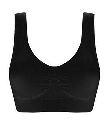 Yirind Women Seamless Stretch Yoga Sports Bra Wirefree Unpadded Full Coverage Workout Bras (S-4XL) Black