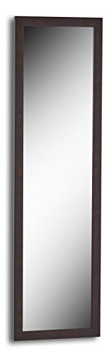 Over The Door Mirror - 50 X 14 Full Length, Easy to Hang- Brown Finish
