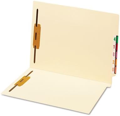 Globe-Weis 44115 Manila End Tab Folder- 2 Fasteners- Straight Tab- Letter- 50/Box