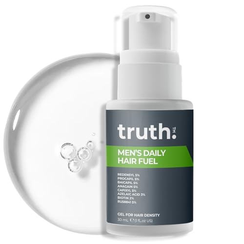 truth 진실 Men's Daily Hair Fuel 30ml 40% ACTIVES DHT BLOCKING DENSITY SERUM. RU58841 5% + REDENSYL 5% + PROCAPIL 5% + BAICAPIL 5% + ANAGAIN 5% + CAPIXYL 5% + AZELAIC ACID 3% + BIOTIN 2% + VITAMIN B5 2%