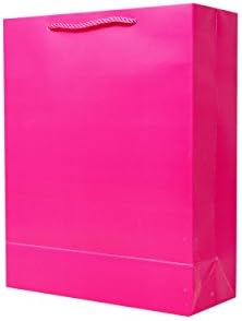 Singular Metallizing hot pink Party Gift Paper Bags Medium Size (Set of 12) (Vertical (10" X 13" X 4.3" )), Hot Pink) valentine's party