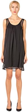 Emma Fischer Women's Vintage Chic Semi Sheer Loose Casual Mini Chiffon Pleated Dresses