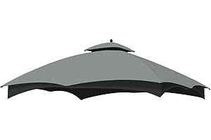 ontheway Replacement Canopy Top for Lowe's Allen Roth 10X12ft Gazebo #GF-12S004B-1 (Dark Grey)