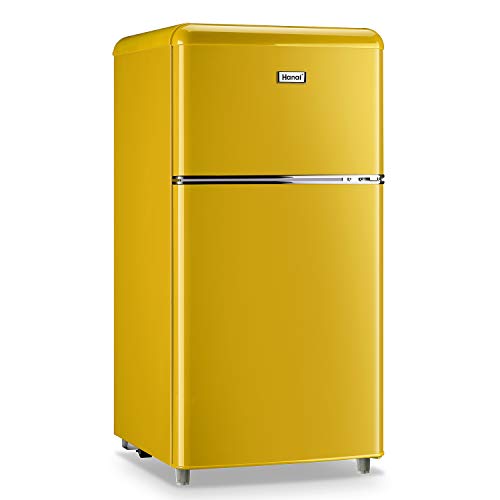 WANAI Compact Refrigerator 3.2 Cu.Ft Classic Retro Refrigerator 2 Door Mini Refrigerator