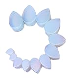 PAIR 2G-38mm TOP GRADE QUALITY Opalite Organic Stone Teardrop Tunnels Plugs Ear Gauges Double Flare Argenon Moonstone