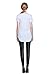 Coreal Ladies Short Sleeve V-Neck Round Hem Cotton Spandex T-shirt(White M)
