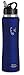 Swig Savvy Sports Water Bottle, Vacuum Insulated Stainless Steel, Straw Leakproof Lid, Storage Sleeve - 32oz (Blue)