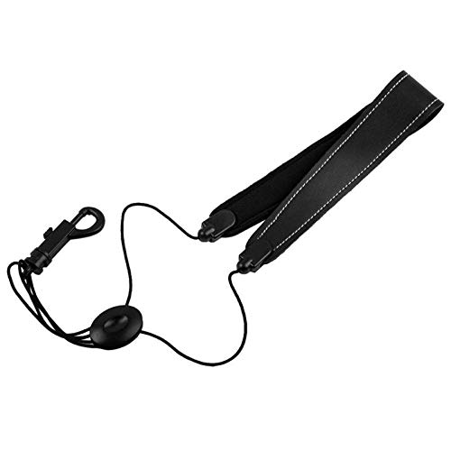 STORE-HOMER - NEW Black Adjustable Leather Sax Padded Pressure Reducing Strap with Clasp Saxophone Belt Shoulder Accessories 450x40x15mm
