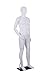 Male Full Body Durable Plastic Abstract Egg Head Mannequin with Movable Head White (SM1 WHT)