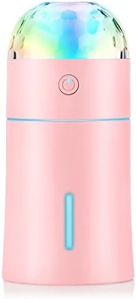 Ashbringer Essential Oil Diffuser Cool Mist Humidifier,Portable Personal Humidifier with Automatic Shut-off and 7 Color LED Lights Changing for Travel Home Car Office Baby Bedroom (Pink)