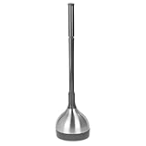 mDesign Toilet Plunger and Holder for Bathroom, Storage - Brushed/Slate Gray