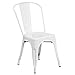Flash Furniture Perry Commercial Grade White Metal Indoor-Outdoor Stackable Chair